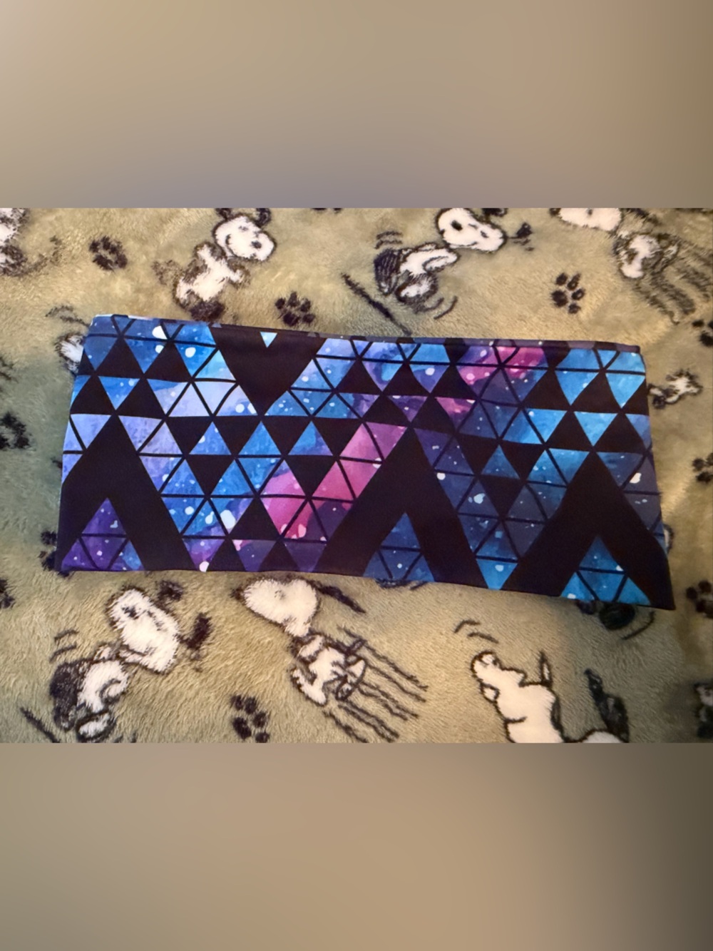Galaxy Triangle Print Wide Headband - Blue & Purple